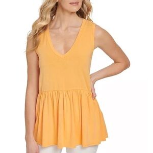 DKNY Jeans Women’s Tank Top Sleeveless Peplum Blouse